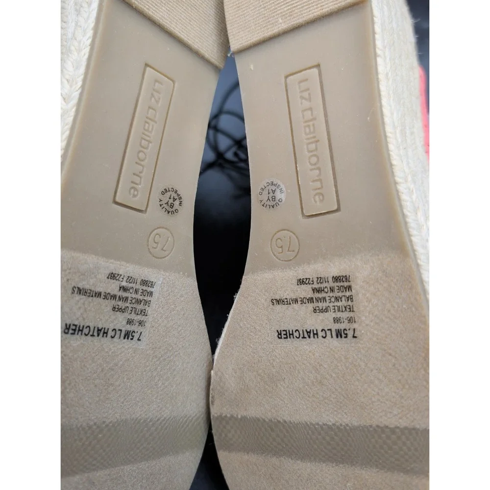 NWT Liz Claiborne Hatcher Wedge Sandals Coral Pink Size 7.5 MSRP $70